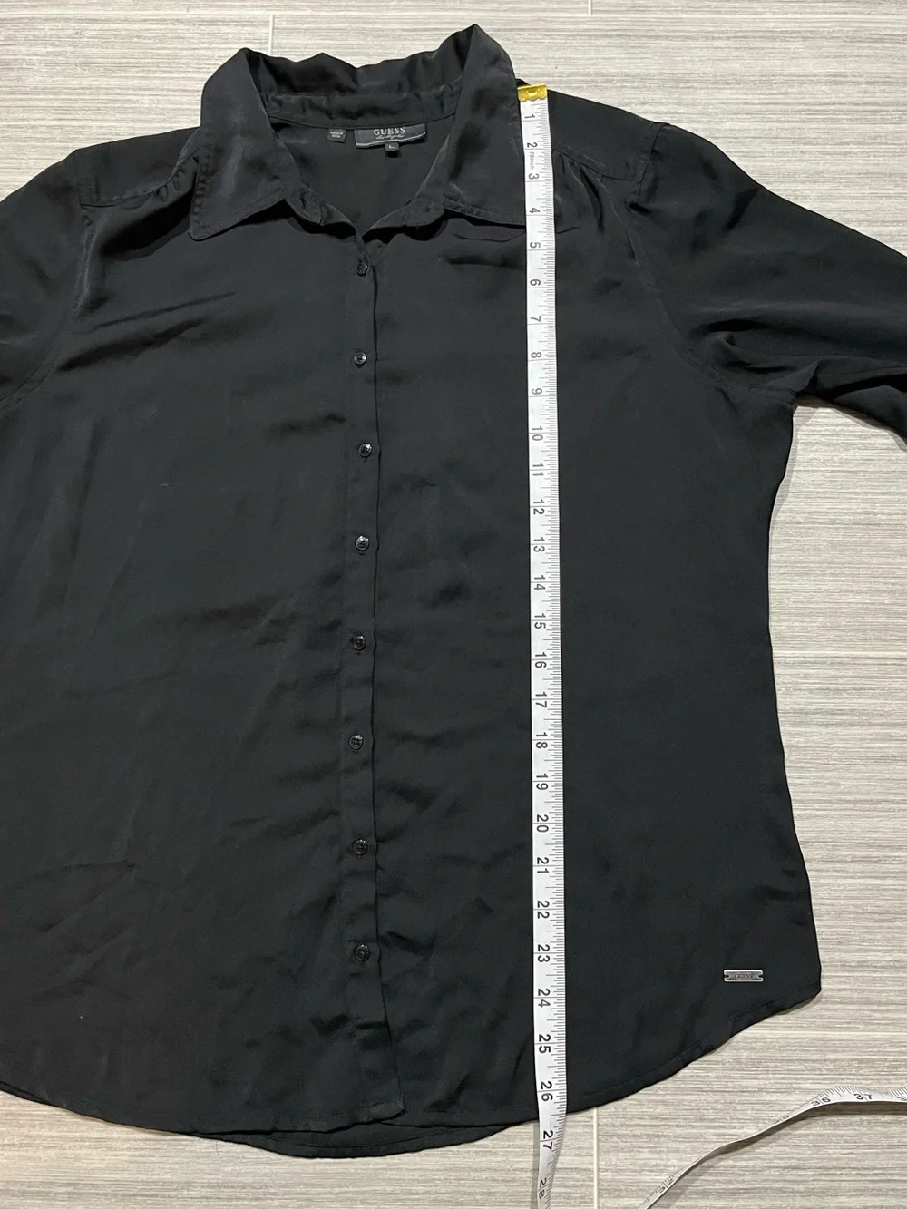 Guess Long Sleeve Black Button-Up Blouse - Large - Women’s - Picture 12 of 16